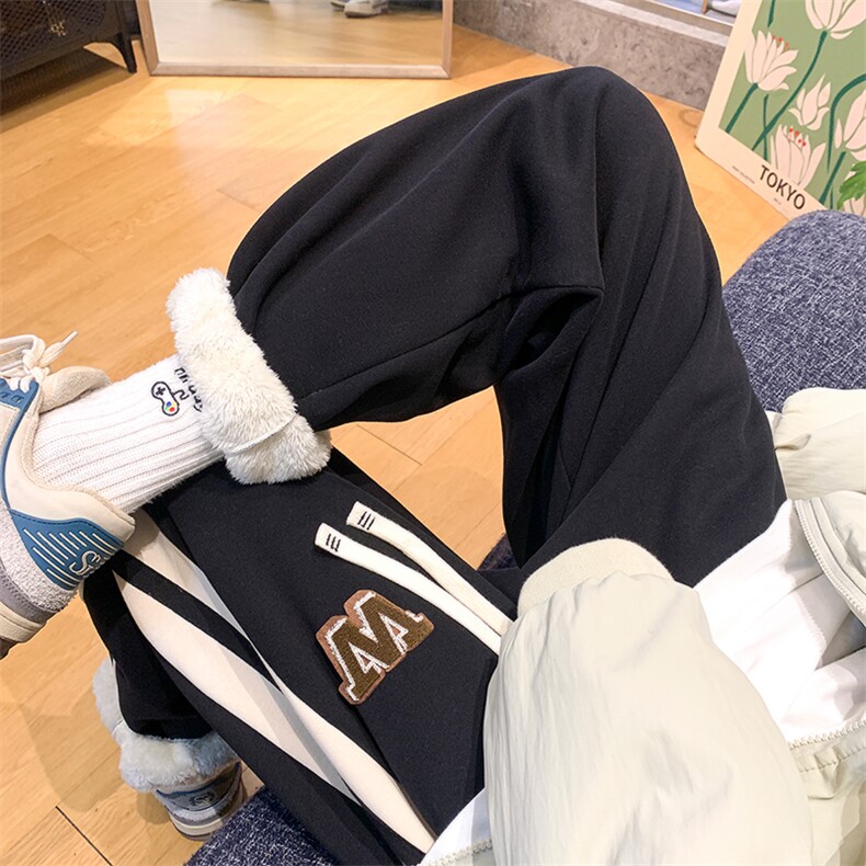 供抖音大加绒加厚阔腿束脚裤子男X416B-1-KLJ309-特P55限78,男装卫衣,星座416B-1