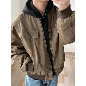 JY652-P64 美式复古工装夹克男女春秋冬新款棒球服图片