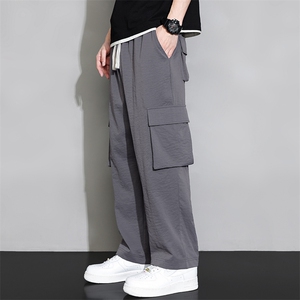 春夏新款工装休闲裤男宽松阔腿裤直筒裤CK2318-P50图片