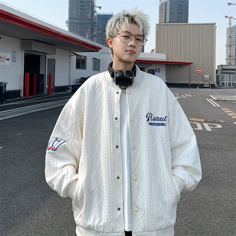 JK8802-P52美式春秋潮牌华夫格棒球服夹克,男装夹克,星座1503