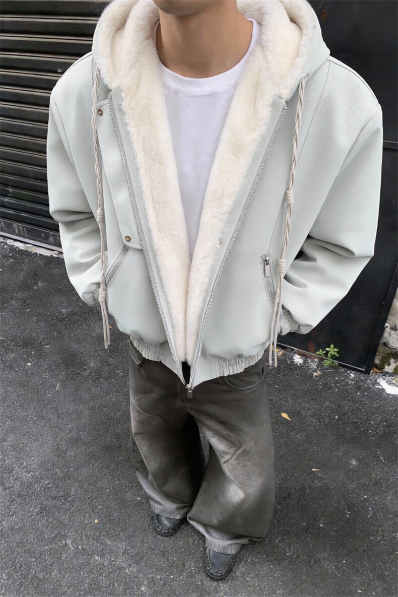 XZ514-2-25108-P110一体毛座山雕连帽棉服加厚保暖夹克冬季外套男,男装夹克,星座514-2(原B239)