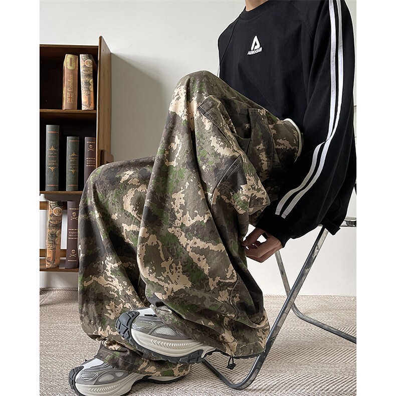 迷彩工装伞兵裤男美式高街嘻哈痞帅伐木裤阔腿宽松休闲长裤，男装工装外套，星座410-6（原星座1304-1）