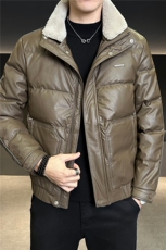 男士连帽修身可拆羊糕毛PU皮羽绒服【标50控活动价298】，男装羽绒服，星座414（原B263）