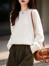 2025年秋季时尚百搭一线圆领时尚百搭通勤休闲，女装羊毛衫，鼎晴羊绒