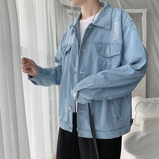 春秋牛仔外套男学生韩版潮流宽松百搭外衣男女情侣夹克潮JK06-p45，男装夹克，星座1008-2
