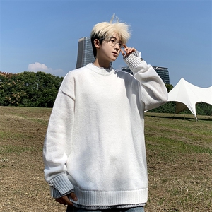 潮牌毛衣男冬季百搭宽松圆领打底针织衫日系复古情侣线衣MY80-P48图片