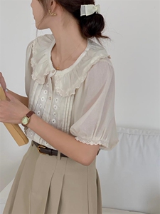 上新推荐 娃娃领钩花小衫，其它，DAP