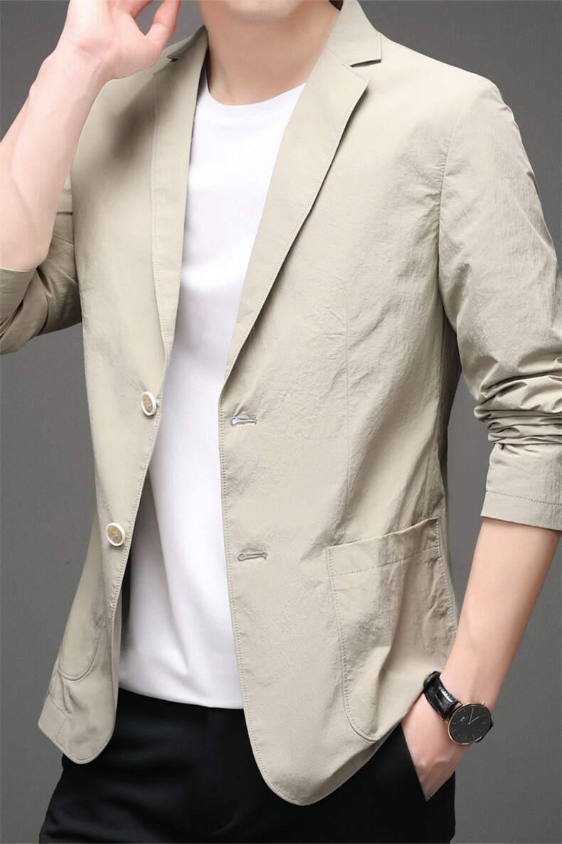 HM8322男士202年春季新款长袖西服休闲青年夹克西装薄款单西P155,男装西服,电商B360