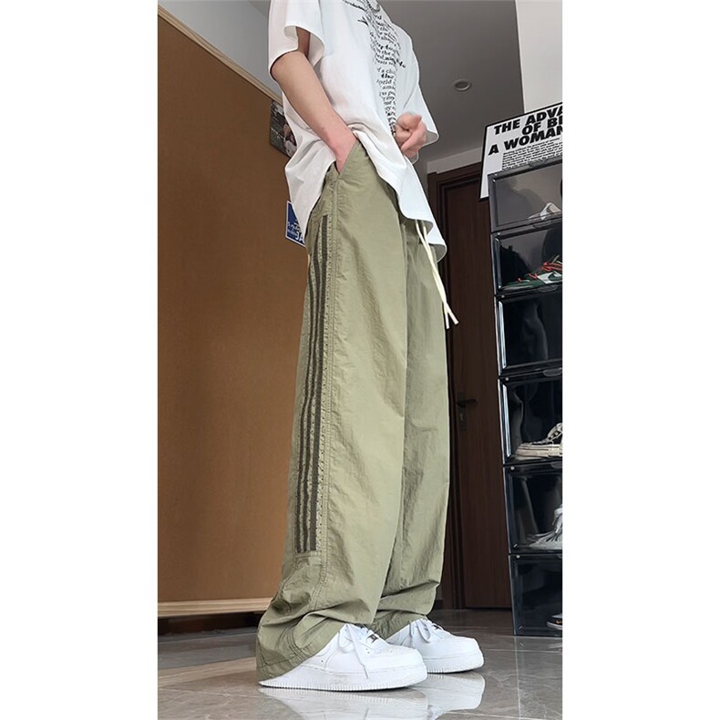 大量现货 夏季设计感侧边条纹速干裤直筒休闲痞帅长裤DY5032-P55图片