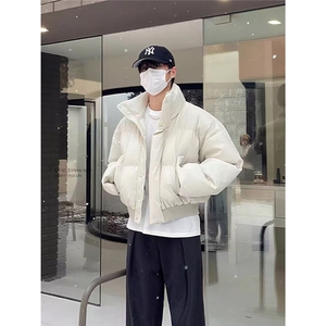 现货2万件  宽松立领PU皮短款面包服男MY168特P75图片
