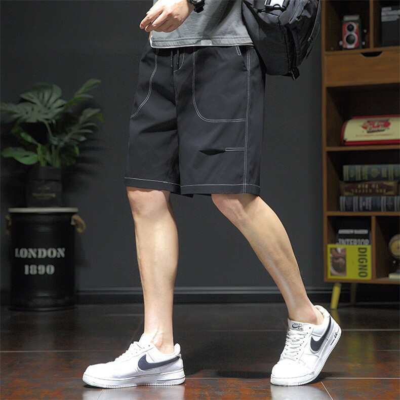 夏季新款短裤男宽松潮流港风百搭休闲五分裤运动短裤327-P20控48,男装牛仔裤,星座717