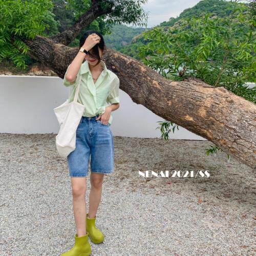 简约短袖衬衫，女装衬衫，里奈(1F)