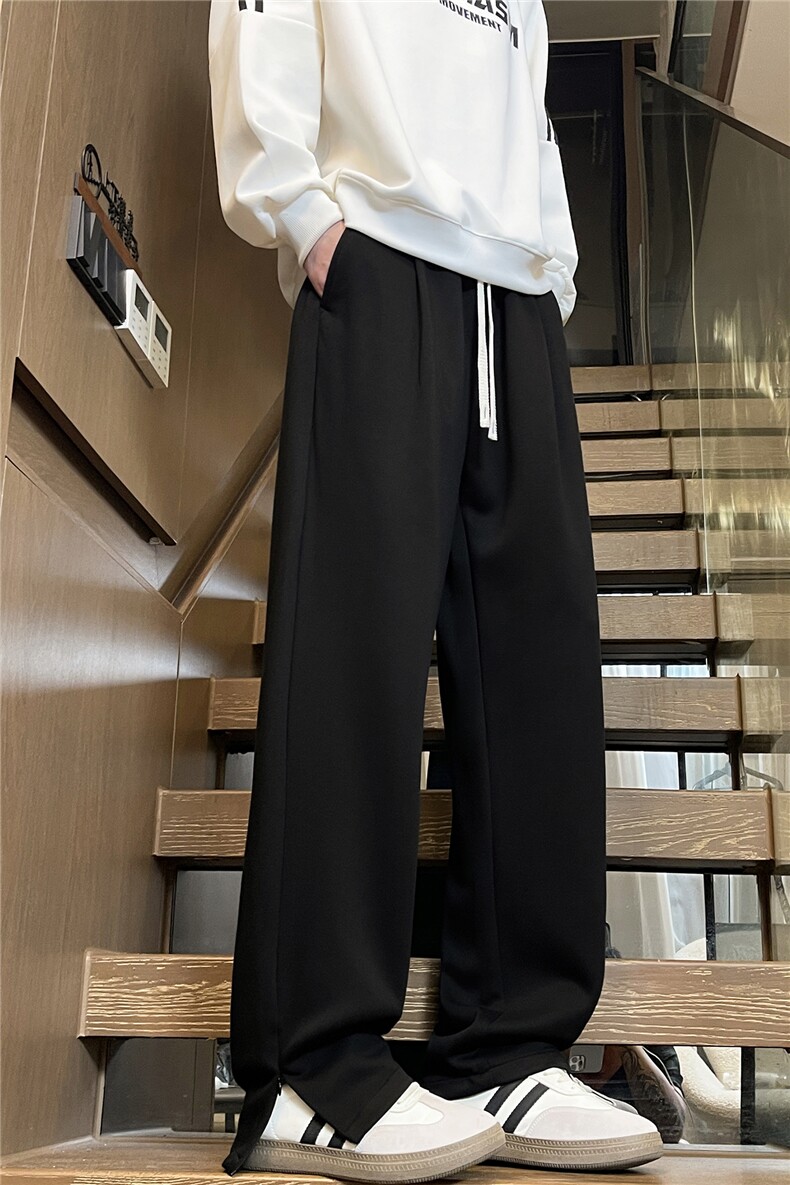 秋季直筒休闲裤男2025潮流宽松垂感纯色卫裤百搭运动长裤M559-P40,男装休闲裤,星座509