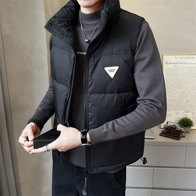 短款立领羽绒马甲休闲日系面包服保暖外套马甲背心M6007-特P75,男装背心/马甲,电商A237