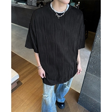 8XL-M特大码夏季短袖冰丝皱感透气T恤男潮垂感宽松半袖DX305P45，男装T恤，电商D206-1