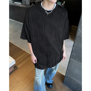 8XL-M 特大码夏季短袖冰丝皱感透气T恤男潮垂感宽松半袖DX305P45图片