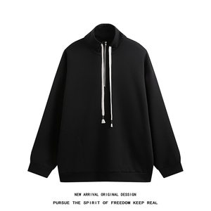 WY5021/P65春装新款高品质不起球个性套头卫衣男潮流宽松上衣外套图片