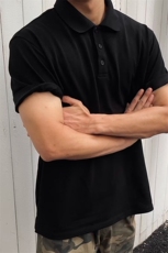 GTAL美式polo衫270g珠地棉重磅黑色薄款翻领T恤修身24133P25特，男装Polo衫，电商D256-2(原A064-2)