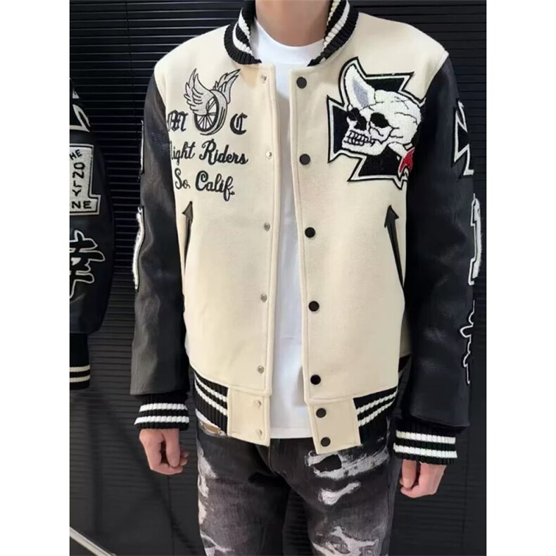 1506-1/JA1771/P119骷髅骑士棒球服修身立领vibe短款外套男,女装短外套,星座1506-1