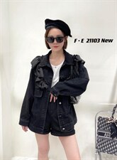 大荷叶边牛仔外套，其它，菲儿