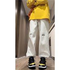 抖音品质春季新款潮流宽松字母刺绣运动卫裤B315-K23497-p55控78，男装休闲裤，电商B315