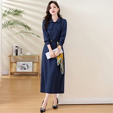 2025年秋季新款优雅修身连衣裙长袖裙子8510，女装连衣裙，欣贝拉