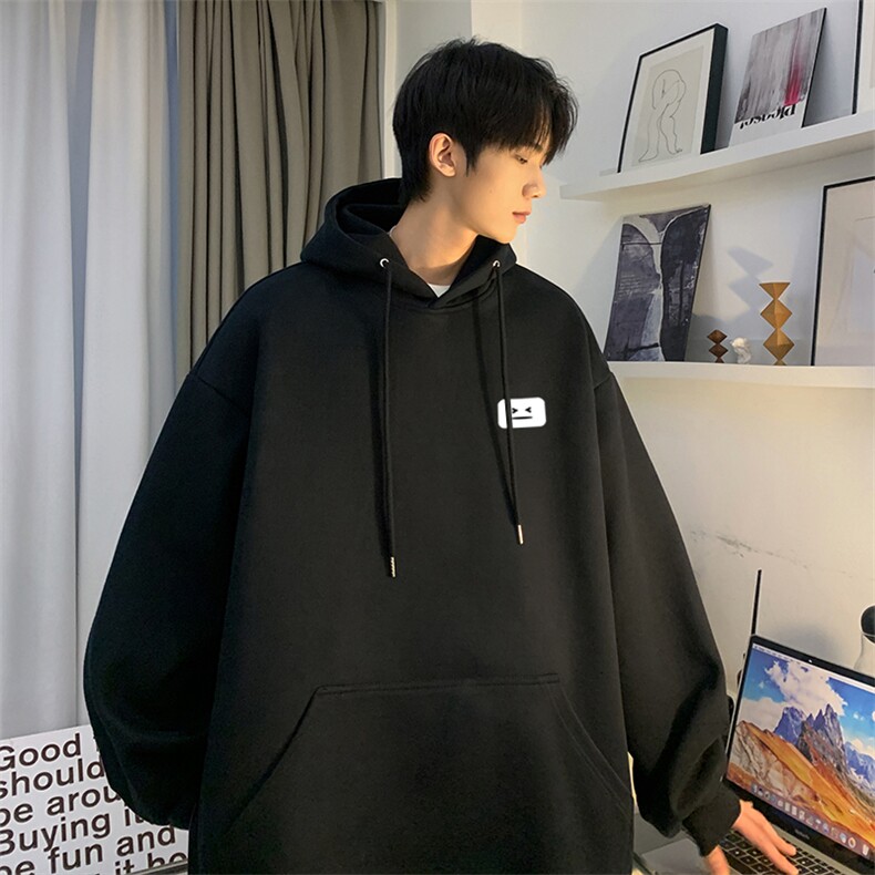 秋季新款INS潮流百搭简约小标宽松连帽卫衣JK23344特批30控49图片