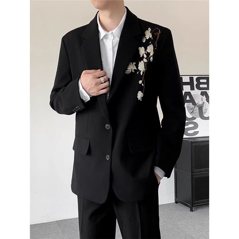 风春秋款男女休闲西服刺绣款宽松西装外套JK0075P62,男装西服套装,星座1013-1