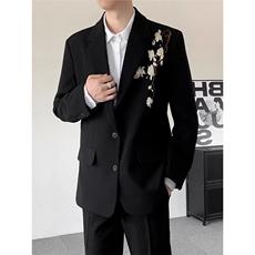 风春秋款男女休闲西服刺绣款宽松西装外套JK0075P62，男装西服套装，星座1013-1