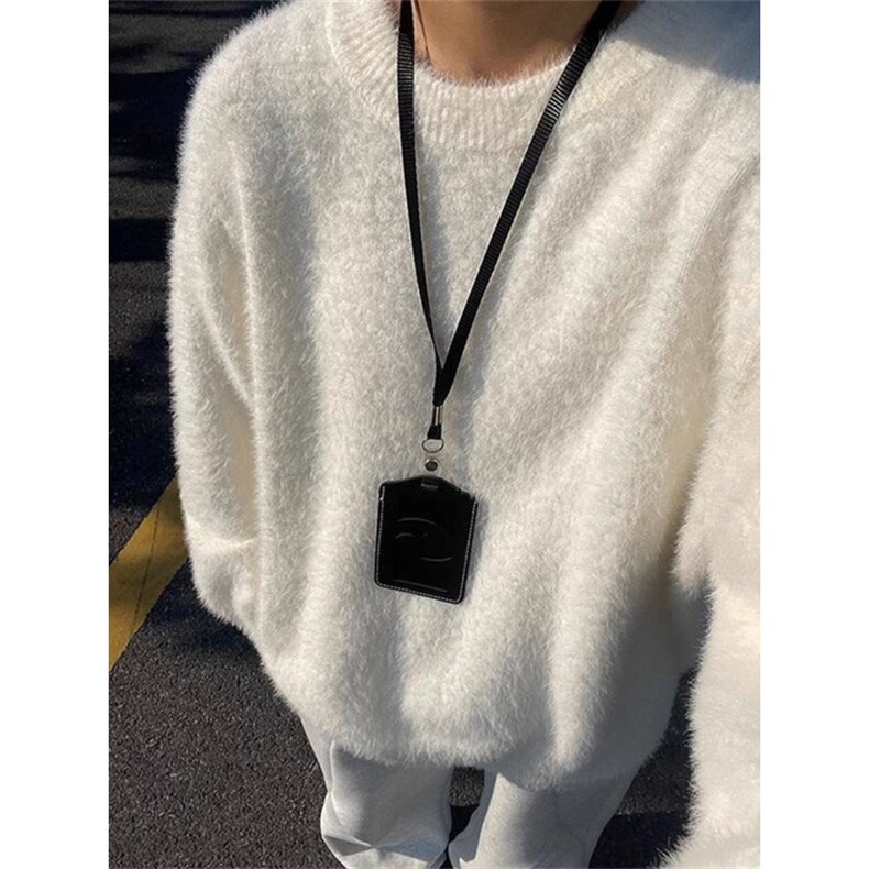 TP26-P26软糯圆领毛衣男秋冬韩系马海毛针织衫慵懒高级感外套，男装针织衫/毛衣，星座1501