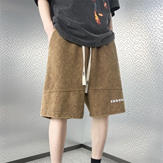 抖音品质水洗五分裤宽松休闲字母短裤313A-1-NK108-P45控58，男装休闲裤，星座808A-1