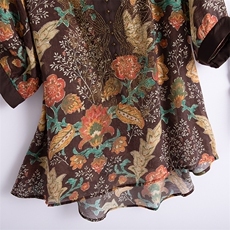 碎花衬衫时尚女2025夏季新款宽松洋气遮肚减龄显瘦休闲，女装衬衫，水衣源