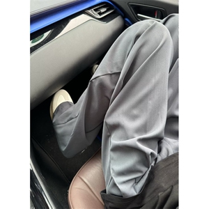 美式休闲小众设计感拖地垂坠感西装裤直筒宽松阔腿西裤图片