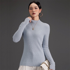 2025年秋季常规套头单件长袖时尚百搭通勤抽条女半高一线成衣，女装羊绒衫，鑫萬耀羊绒