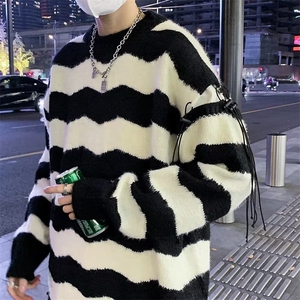 长袖男冬季套头潮流2022青春流行潮纯色宽松型针织衫GM235P53