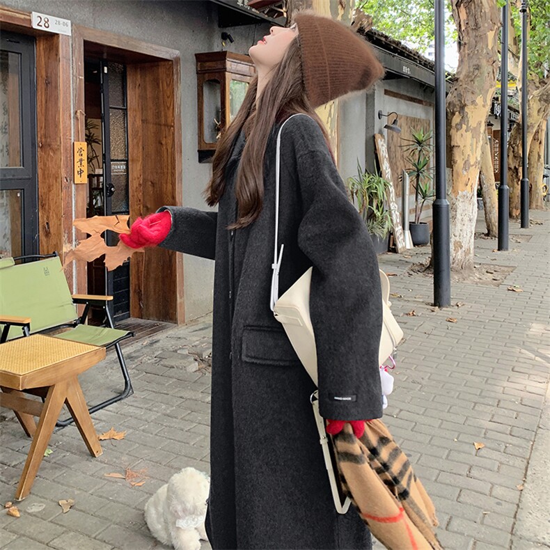 【现货】美拉德高端秘鲁长毛感羊毛双面混纺大衣P280K418,女装毛呢外套,2C333