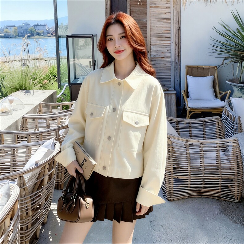 【现货】学院风春装短款外套2C327-6608P130控218,女装短外套,2C327