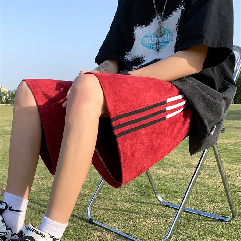 XZ514-2-1521-P43夏季篮球跑步运动裤男麂皮绒学生杠条休闲五分裤,男装休闲裤,星座514-2(原B239)