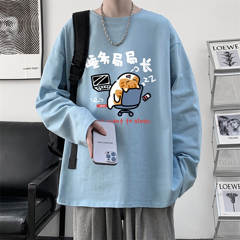 控48重磅230g纯棉长袖t恤男大码圆领卫衣打底衫TX3447-P28,男装T恤,电商A040