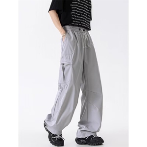 美式运动冲锋裤男夏季潮牌工装裤痞帅宽松直筒休闲长裤YKA97-P41图片