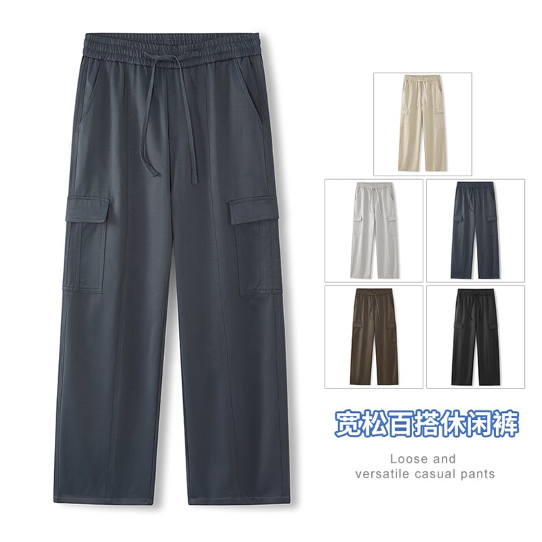 【现货】2025秋冬新款潮流气质宽松阔腿直筒宽松休闲裤3362-P43,男装休闲裤,星座1006
