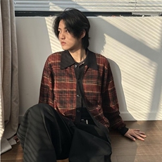 秋季新款格子衬衫百搭休闲宽松显瘦长袖衬衣外套减龄女装洋气上衣，男装衬衫，星座1210-1