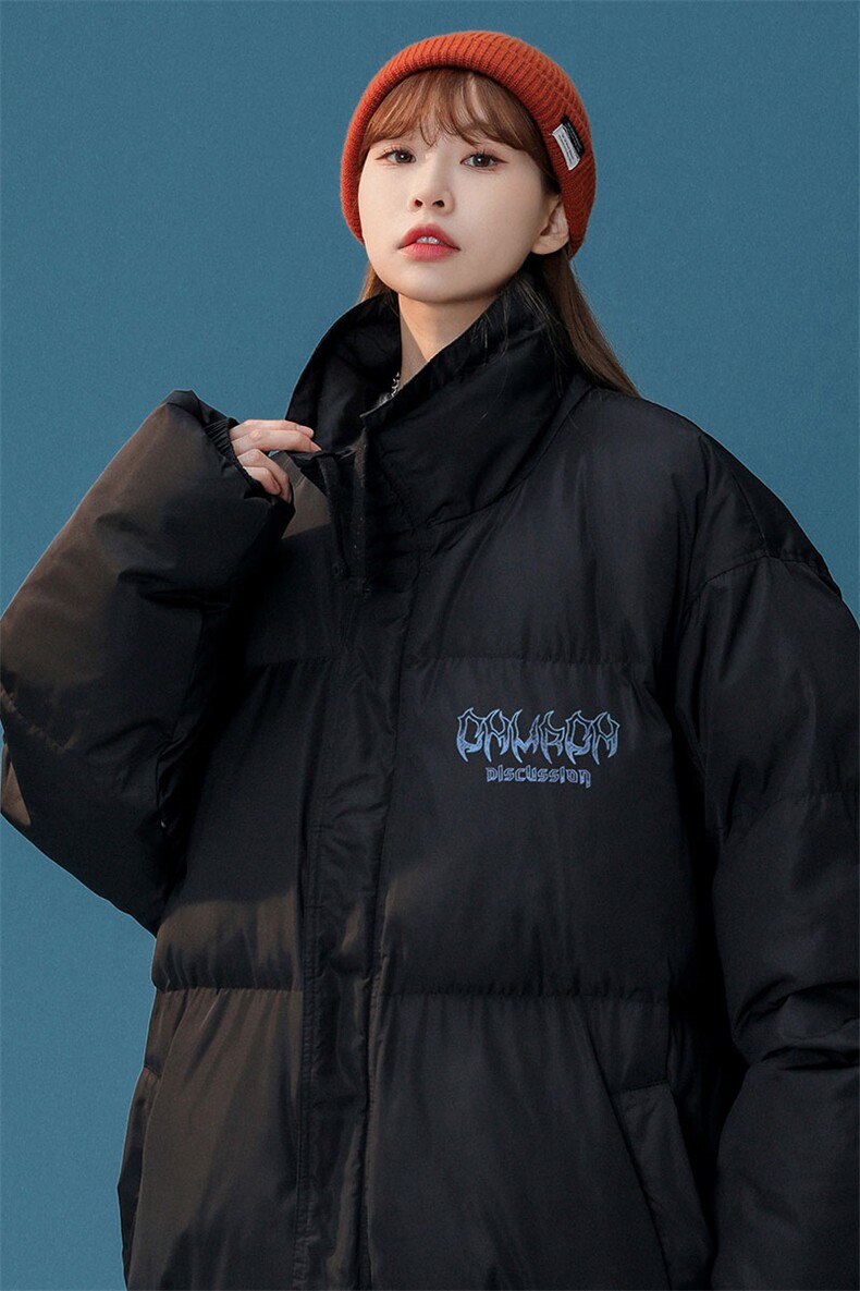 白鸭绒中性冬季潮流字母印花百搭立领羽绒服YR221P195控258,男装羽绒服,A247A