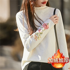 2025年秋季时尚百搭通勤简约休闲加厚长袖半高领,女装针织衫/毛衣,朝贺羊绒, 2025年秋季时尚百搭通勤简约休闲加厚长袖半高领,女装针织衫/毛衣,朝贺羊绒,