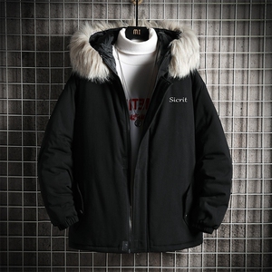 MM48098-P130 冬季大毛领衣男士大码加厚袄男服 网格挂拍图片