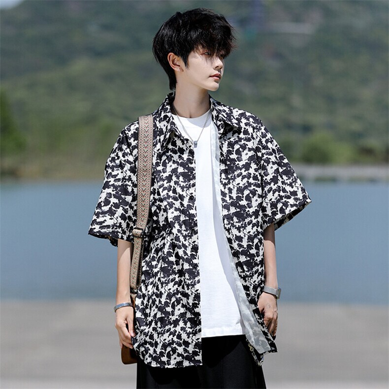 8XL-M花衬衫男短袖夏季薄款冰丝半袖宽松大码休闲外套DC28008P38,男装衬衫,电商B312