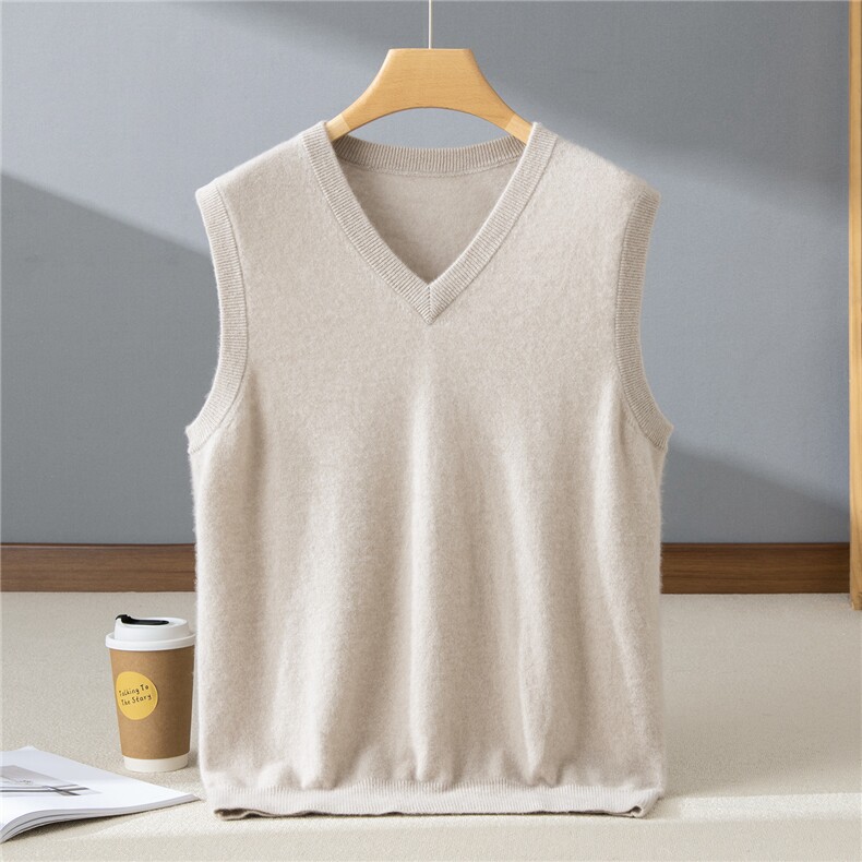 2025秋冬百搭时尚简约v领背心针织衫，男装羊绒套衫，牧群羊绒