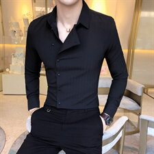 男秋冬英伦风纯色加绒衬衫修身网红加厚保暖上衣潮A068-HK04-P65，男装衬衫，星座419（原A233）