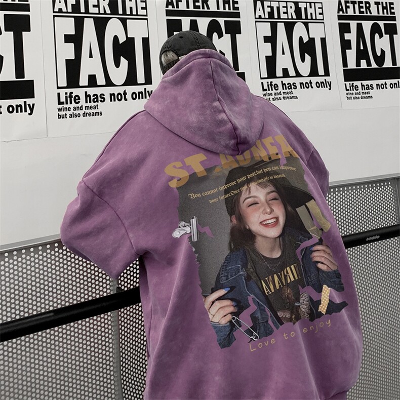 新图爆秋冬重磅水洗连帽卫衣美式大码男衣服XZ517A-3-WL3607-P68，男装卫衣，星座517A-3