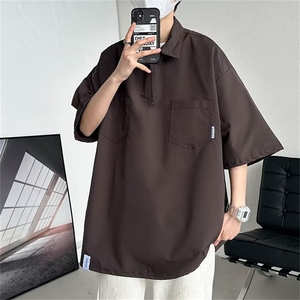 翻领设计感小众短袖T恤男夏季潮牌ins高级感工装上衣 T1447-P35图片